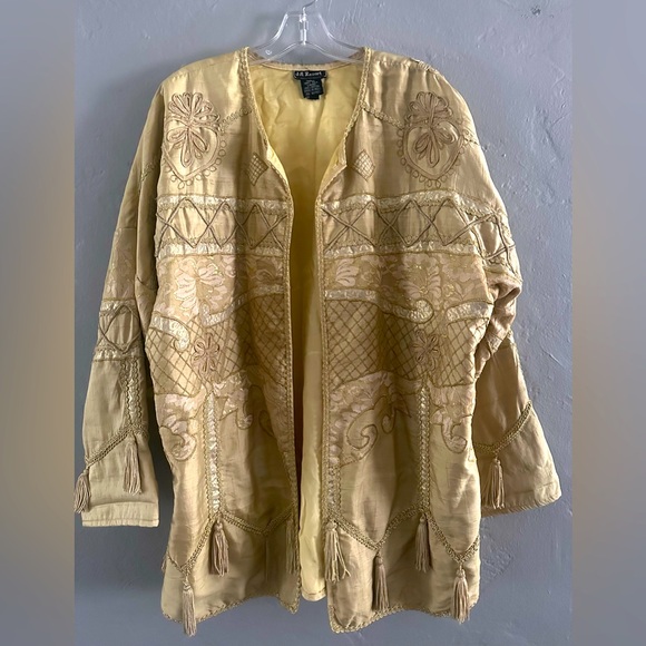 JA Resort Vintage Gold Silk Tapestry Jacket - Sz. L - Picture 1 of 3